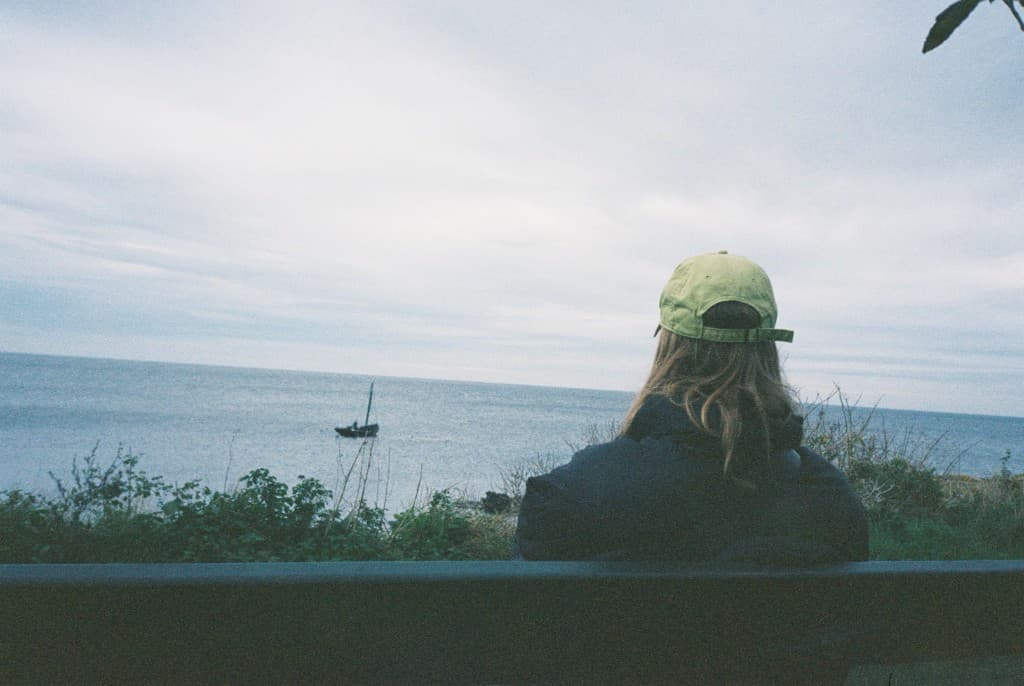 Coastline with portrait silhouette