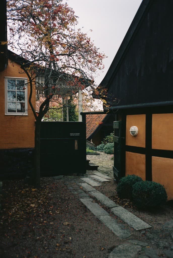 Autumn alley in old quarter